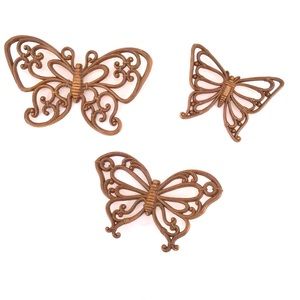 Vintage 3 Butterfly Wood Home Wall Decor